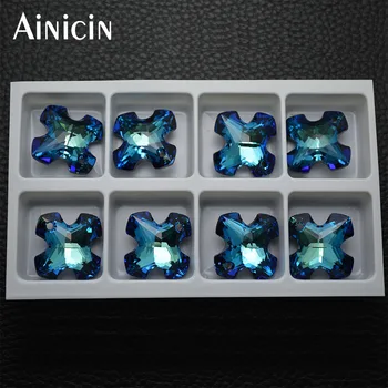 Ainicin 8pcs Kráľovská Modrá Farba Originálny Kryštál Kríž Tvar Prívesky Lesk Luxusných Šperkov Náhrdelník, Takže Zistenia
