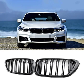 Auto Uhlíkových Vlákien & Black Dual Roštov Predné Obličiek Mriežky vhodný Pre-BMW G32 6-Séria GT 2018-2021