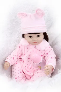 55 CM mäkké ružové bábika bebe znovuzrodené dieťa mäkké silikónové telo novorodencov bábiky s blikať oči sweet batoľa dievča