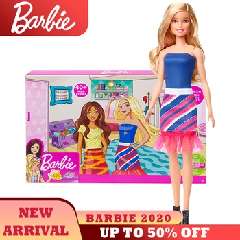 Módne Barbie Bábika Figúrka Elegantný Darčekový Box Krásne Šaty a Sukne Kolokačných GFB82 Predstierať, že Bábiky Deti Darček k Narodeninám