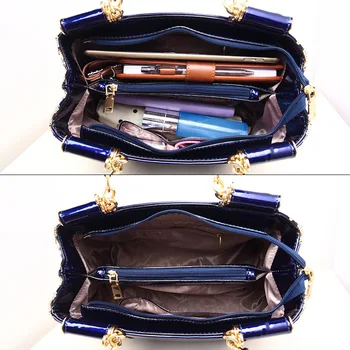 Luxusné kabelky ženy tašky dizajnér Tašky cez Rameno Sequined Výšivky Patent Kožené Kabelky Messenger Taška Kapsičky bolsa feminina