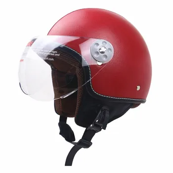 Jet prilba Zombie Racing Open tvár motocyklové prilby Ručne vyrábané kožené obalový dizajn DOT schválené pre dospelých štyri sezóny