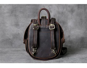 Vintage dizajnér crazy horse hovädzej kože mužov a žien batoh denne luxusné originálne kožené osobné cestovné malé bagpack