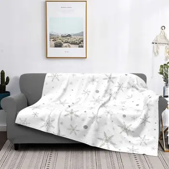 Manta de lana de Coral para cama, copo de nieve brillante, plata, gris, blanco, la bussola/otoño, artístico, suave, pieza de alfo
