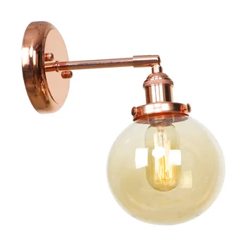 Rose Gold Železa Vintage Nástenné Svietidlo Loft Dekor Sklo Sconces LED Edison Wall Light Switch Posteli Nástenné Svietidlo Domov Svietidlá