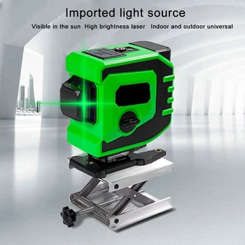 Laser Úrovni 360° Rotácia Bezdrôtové Diaľkové 12 = 3D Zelený Laser Úrovni Horizontálne Vertikálne Kríž Tratiach s Automatickým Self-Vyrovnanie