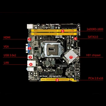 HOT-H81MHV3 základnej Dosky Podporuje LGA1150 Štvrtej Generácie Core Procesor I7I5