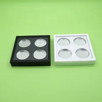4 mriežky, biela, čierna, ps eye shadow/závoj/krém na tvár plastový box s priehľadným flip spp F1009