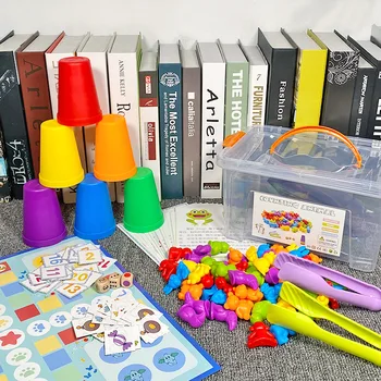 Učenie Predškolského Vzdelávania Montessori Hračky Rainbow Zmyslové Hračky Nastaviť Počítanie Nesie Zodpovedajúce Triedenie Poháre, Baby, Deti Hry