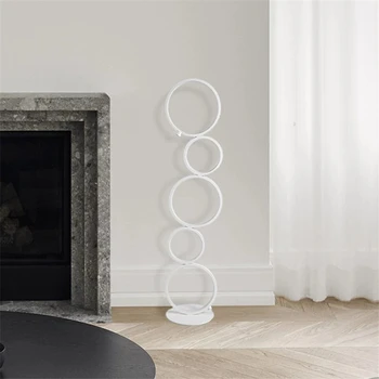 Moderné Päť Krúžky stojacie Lampy pre Spálne, Obývacia Izba Nordic Led Dotykový Spínač Stojace Lampy Domova Interiérové Svietidlá