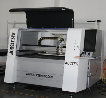 CNC vlákniny laserový rezací stroj AKJ1390F pre kovov a ocele pracovnej ploche 1300*900 mm