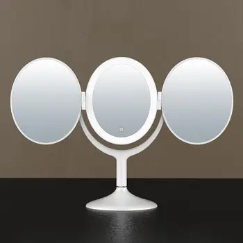 Tri-fold Zväčšovacie Zrkadlo LED Stolové Zrkadlo So Svetlom Tri-obojstranný Skladací make-up Zrkadlo Vyplniť Svetlo Zrkadlo Kozmetické Zrkadlo