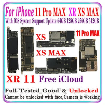 Zadarmo iCloud Odomknutý Pre iPhone 11 Pro Max & XS & XR & XS MAX Doske 256 GB 128 GB 64 GB Logic dosky S IOS Podporu Aktualizácia