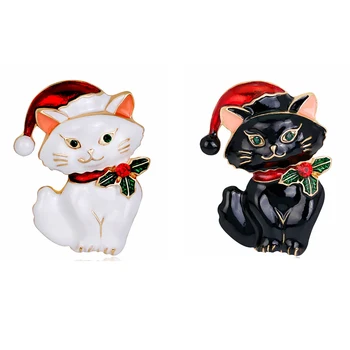 20pcs/veľa doprava zadarmo Vianočné cute cat smalt brošňa pin pre strán/dar šaty, dekorácie