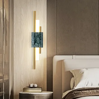 Nordic Minimalistický Nástenné Svietidlo Postmoderných Luxusné Domova Obývacia Izba Pozadí Tvorivé Schodisko Uličkou Mramorovú Stenu Spálne Svetlá