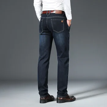 Jeans pánske jesenné nové voľné železo elastické rovné nohavice pánske business formálne nohavice