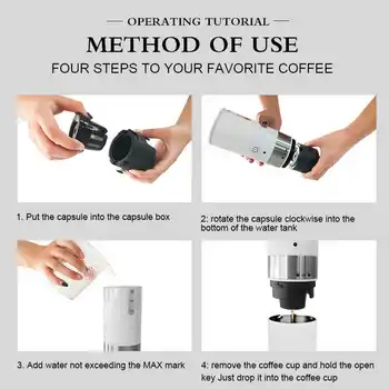 Kávovar Domácnosti plne Automatické Káva Kapsule Stroj Prenosný Mini USB Elektrický kávovar Stroj pre Domáce Cestovné
