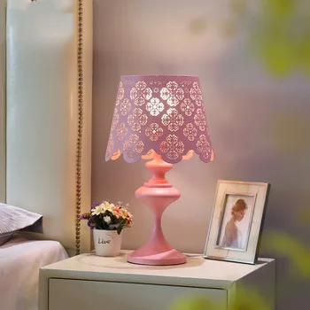 Romantický vertikálne stolná lampa spálňa dievča Princezná izba poschodie lampa spálňa posteli ružové dievča srdce ružové poschodí lampa