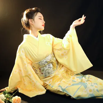Japonské Ženy Yukata Šaty Tradičné Kimono Výkon Tanečné Kostýmy Retro Elegantné Harajuku Kimono Cosplay Kostým