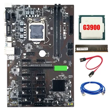 B250 BTC Ťažba Doske LGA 1151 s DDR4 4GB 2133Mhz RAM+G3900 CPU SATA 3.0 USB 3.0 pre Bitcoin ETH Baník