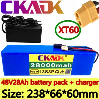 CKADK batéria 48V 13s3p 28000mAh batériu 1000W vysoký výkon batérie Klince elektrické bicykle BMS s xt60 plug +nabíjačka