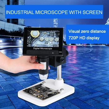 1000X Digitálneho Elektronického Mikroskopu 4.3 palcový HD Video, USB Mikroskop LCD Spájkovanie Mikroskopom 8LED Telefón Opravy zväčšovacie sklo Kamery