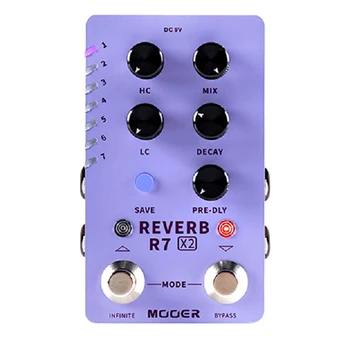 MOOER R7 REVERB X2 Reverb Efekt Procesor Obsahuje 14 Reverb Znie Na Podporu Predvoľba Spínania Účinky Gitarové Príslušenstvo
