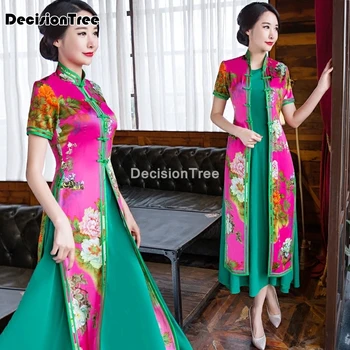 2021 ženy tradičné šaty vietnam ao dai tradičné šaty cheongsam šaty chinoise aodai vyhovovali elegantné party šaty