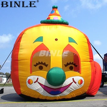 Atraktívne 6mH veľký vonkajší nafukovacie klaun hlavu balón pre halloween dekorácie