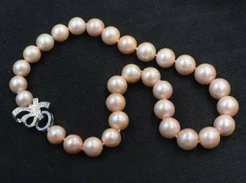 Sladkovodné perly ružová blízkosti kolo 11-12 mm náhrdelník 18