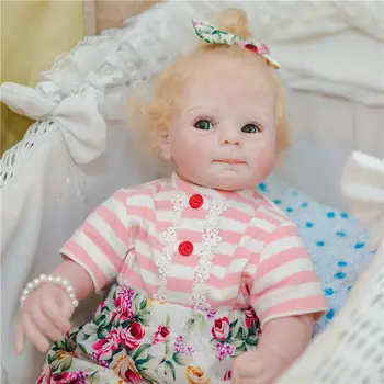Realistický 20-palcový mäkké Silikónové Dievča Reborn Baby Doll Hračka Ako Živý bebe reborn Princezná Darček k Narodeninám Módne Prítomný