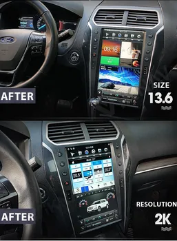 13.6 palca Na FORD Explorer roky 2013-2018 GPS navigačný Systém Android, vertikálne obrazovke Auto Multimediálne DVD Prehrávač Tesla carplay