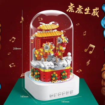 Kreatívny Nápad na Vianočný Stromček Music Box Model Tehly Kompatibilné 40223 MOC Bluetooth stavebným Hračky pre Deti, Chlapci Dievča Dary