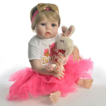 Reborn baby Doll plný silikónové telo 23 palec simulácia baby girl batoľa bábika princezná hračky darček