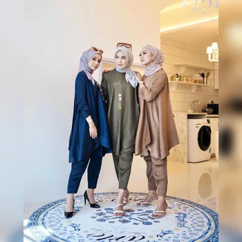 Moslimské 2ks Vyhovuje Topy, Nohavice Sady Abaya Župan Afriky Dashiki Oblečenie Ramadánu Kombinézach Tepláková súprava Oblečenia Islam Ensemble Femme