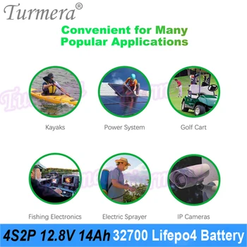 Turmera 12.8 V 14Ah 32700 Lifepo4 Batérie s LCD 4S 40A Rovnováhu BMS pre 12V Motocykel a UPS Nahradiť Olovené Batérie požívajte