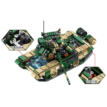 Vojenské high-tech Nové WW2 ruskej Hlavné Bojové Obrnené Vozidlo, Tank Model Stavebné Bloky Bicks Hračky Pre Obrázok MOC