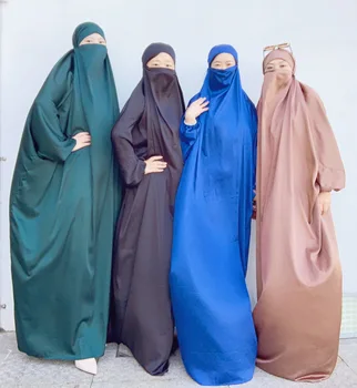 Eid Moslimské Modlitby Abaya Šaty Ramadánu Abayas pre Ženy Dubaj Jilbab Dlho Khimar Hidžáb Oblečenie Islam Oblečenie Niqab Djellaba Burka