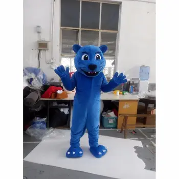 Halloween Blue Panther Lev Maskot Kostým Vyhovuje Cosplay Party Hra Šaty Dospelých