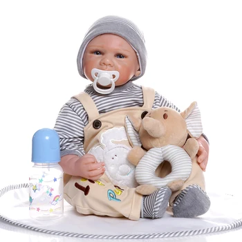 Boneca reborn chlapec dieťa silikónové bábiky realisticky 22 inch bebe reborn menino bavlna telo deti reborn bábiky darček