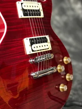 Custom shop Červený Tiger Plameň elektrická gitara Ručné 6 bodnutie Štandardné guitarra,Rosewood hmatníkom