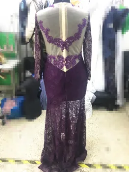 Vestido de noiva večierok prom Šaty ilúziu, dlhý Rukáv Čipky appliques Matka Nevesty šaty 2020 lacné večerné šaty