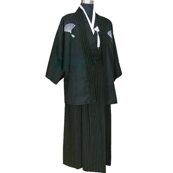 Špeciálna Ponuka Čierna Vintage Japonských Mužov Kimono Yukata Fáze Výkonu Tanečné Kostýmy Quimono Jedna Veľkosť H0016