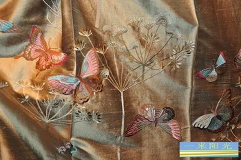 Prispôsobený luxusné high precision motýľ vyšívané hodvábna tkanina gauč plávajúce okno vankúš vankúš bed head záclony
