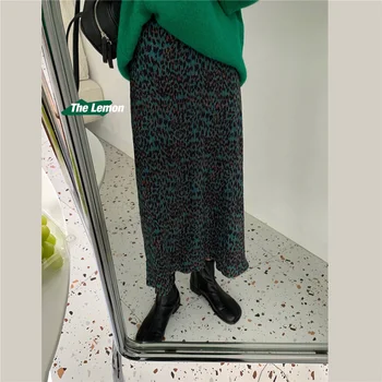 Multicolor Leopard Sukne Módne 2022 Jar A Na Jeseň Fashion Slim Midi Sukne