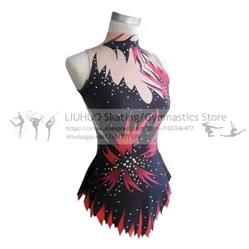 LIUHUO rytmická gymnastika obleky dievčatá ružové výkon nosenie sála Umelecká gymnastika Korčuľovanie šaty exotické dancewear