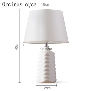 Nordic jednoduché moderné biele stolové lampy, spálňa teplú posteľ, lampa Americký tvorivé keramické ozdobné stolové lampy doprava zadarmo
