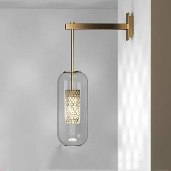 Nordic moderné sklenené nástenné svietidlo dizajnér jednoduchá obývacia izba nástenné svietidlo domáce dekorácie na čítanie vnútorné osvetlenie