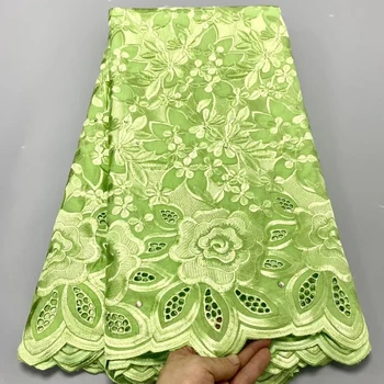 Newcoming afriky swiss voile čipky textílie 5yards vyšívané bavlnené textílie, čipky pre ženy šaty KC6284