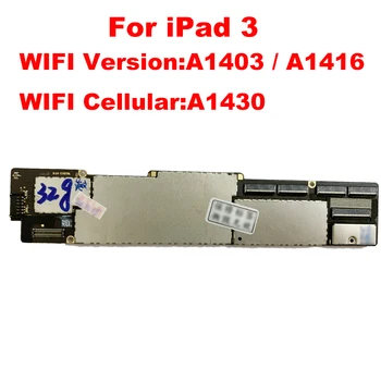 WIFI Verzia Doske pre ipad 3 Doske Plný Čipy,Pôvodný odomknutý pre ipad 3 Logic board,Č iCloud A1403 A1416